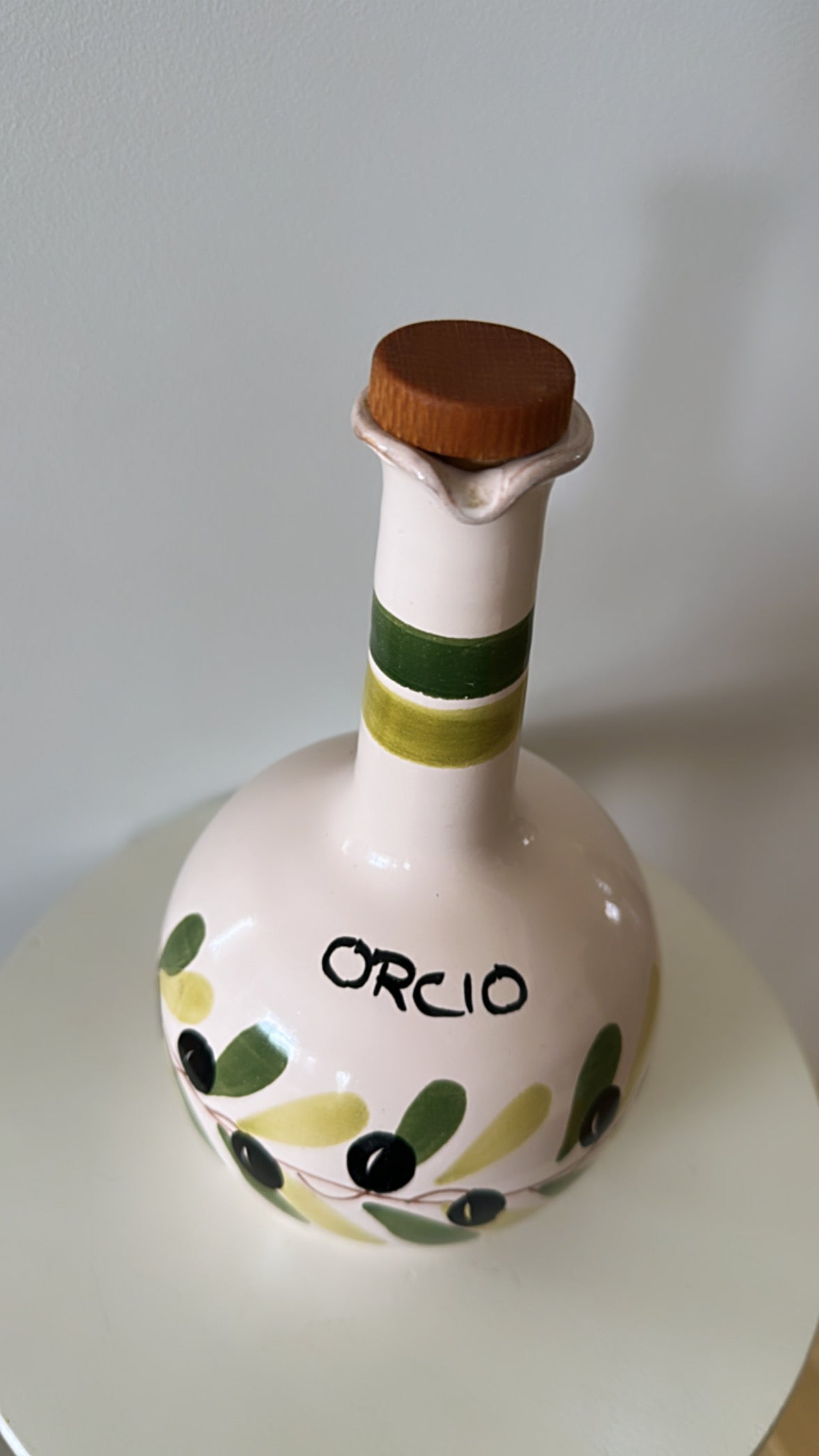 Vintage Ceramic Olive Oil Bottle