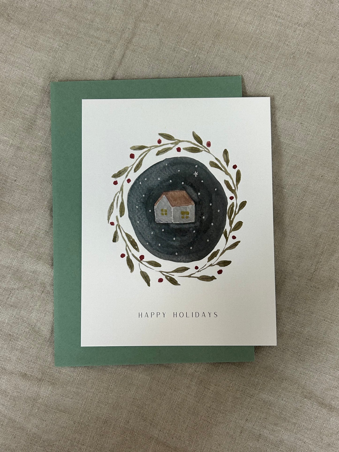 Christmas Card With Wreath
