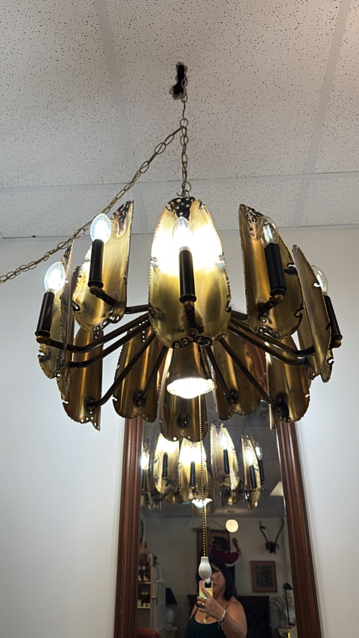 Exceptional 60s Brutalist Chandelier by Tom Greene for Feldman Co.