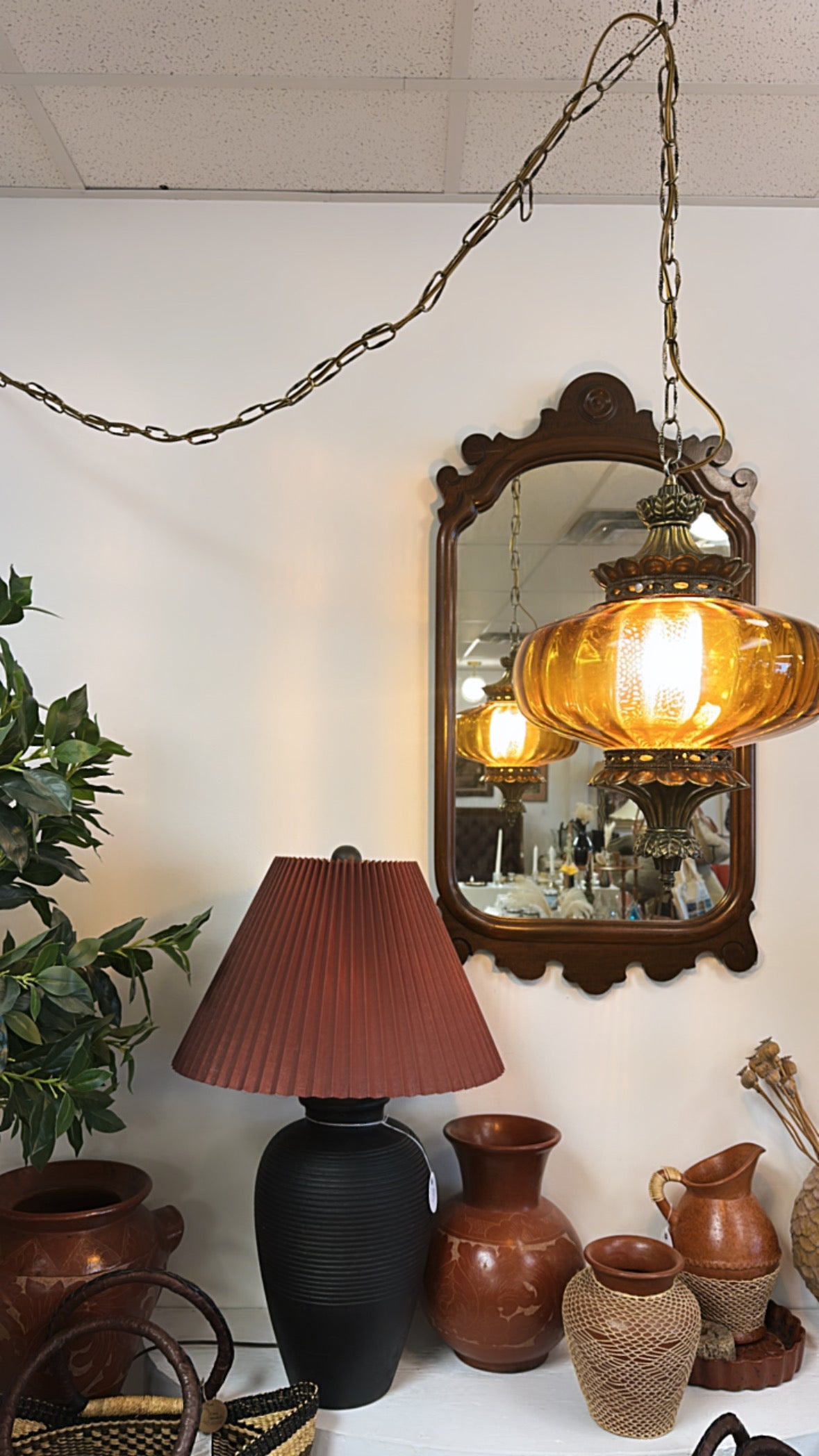 Hollywood Regency Swag Lamp