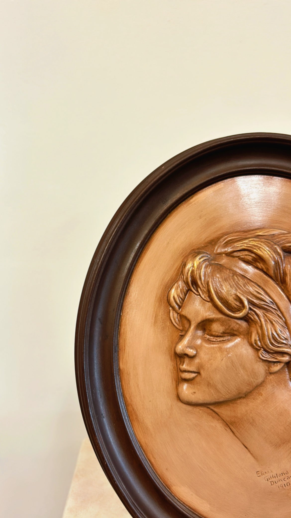 1910 Erma Gilliland Duncan Plaque Chalk Ware