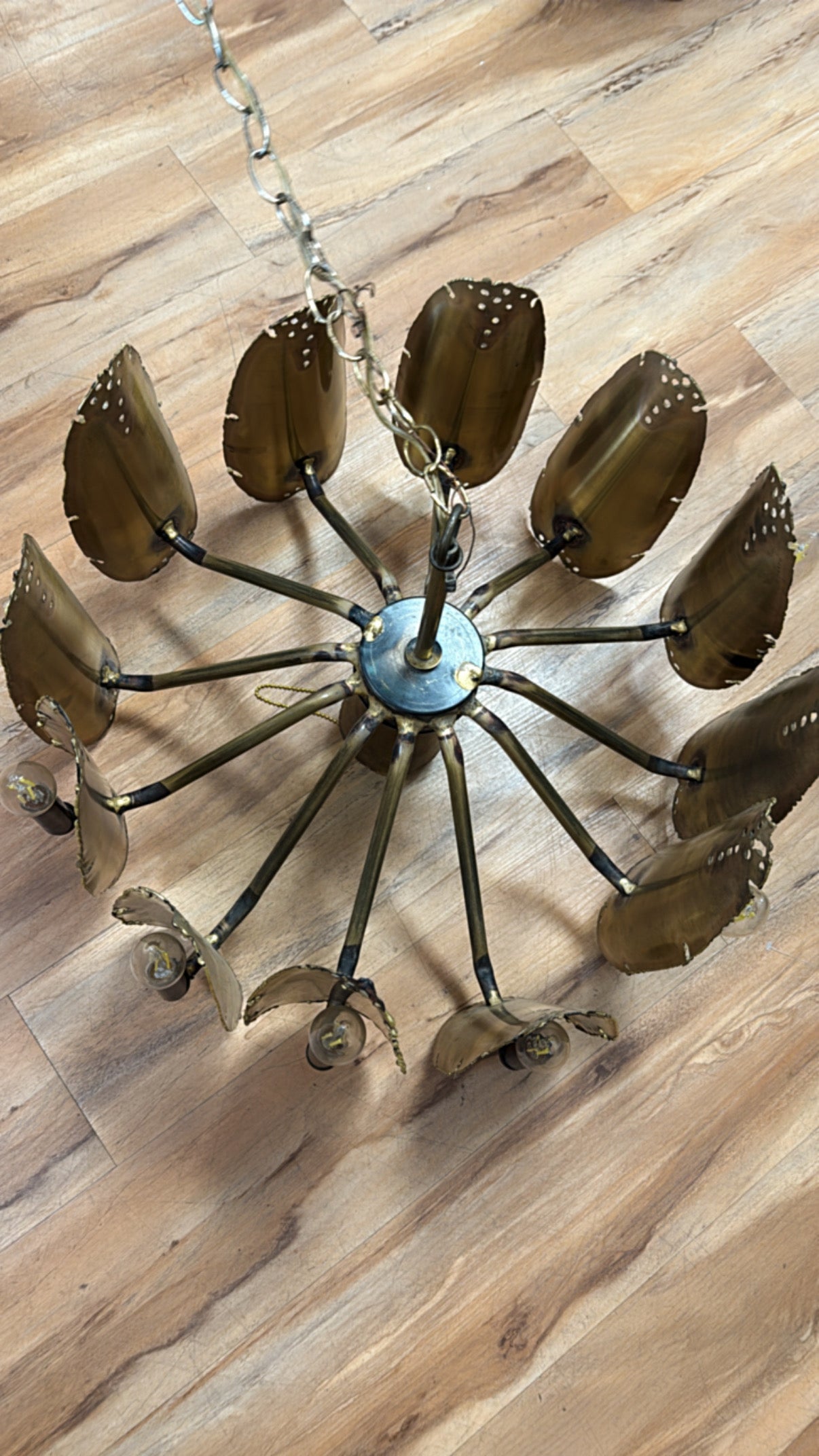 Exceptional 60s Brutalist Chandelier by Tom Greene for Feldman Co.