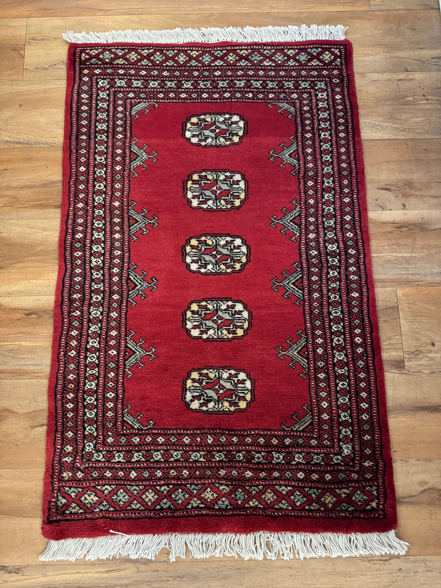 Hand Knotted Red Tribal & Geometric Wool Oriental Rug
