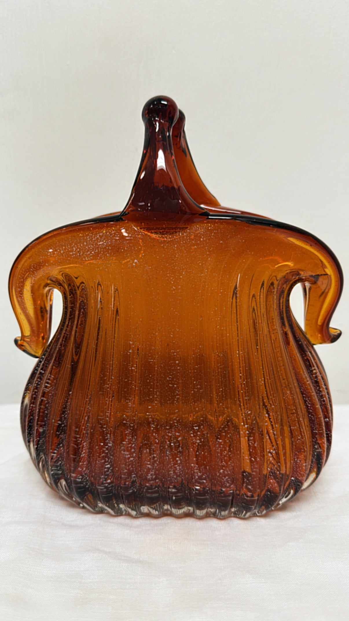 Amber Art Glass Purse