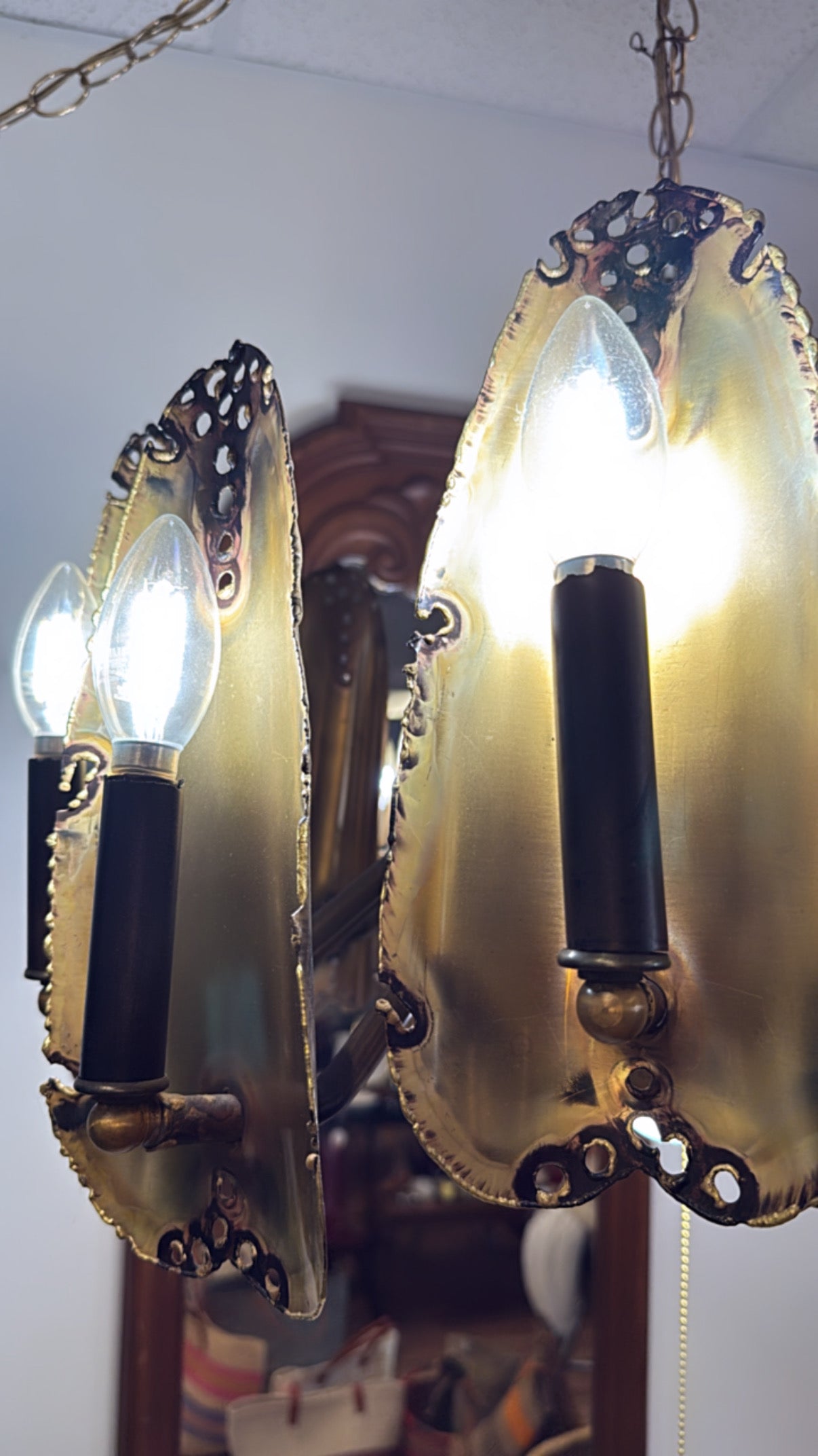 Exceptional 60s Brutalist Chandelier by Tom Greene for Feldman Co.