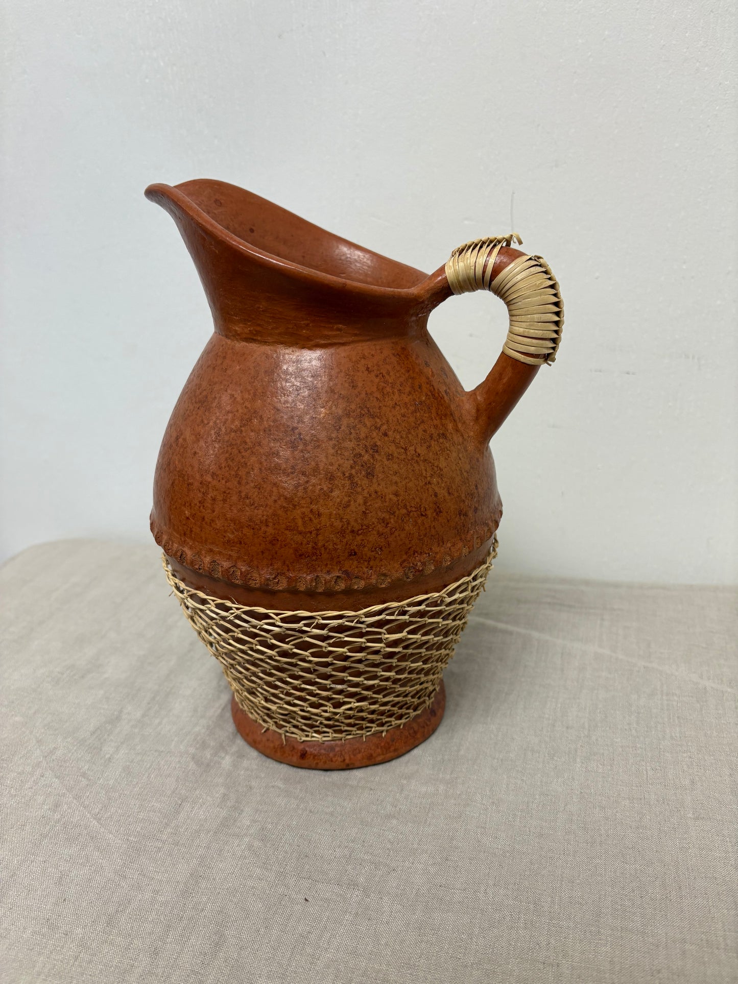 Indonesian Wicker Wrapped Jug
