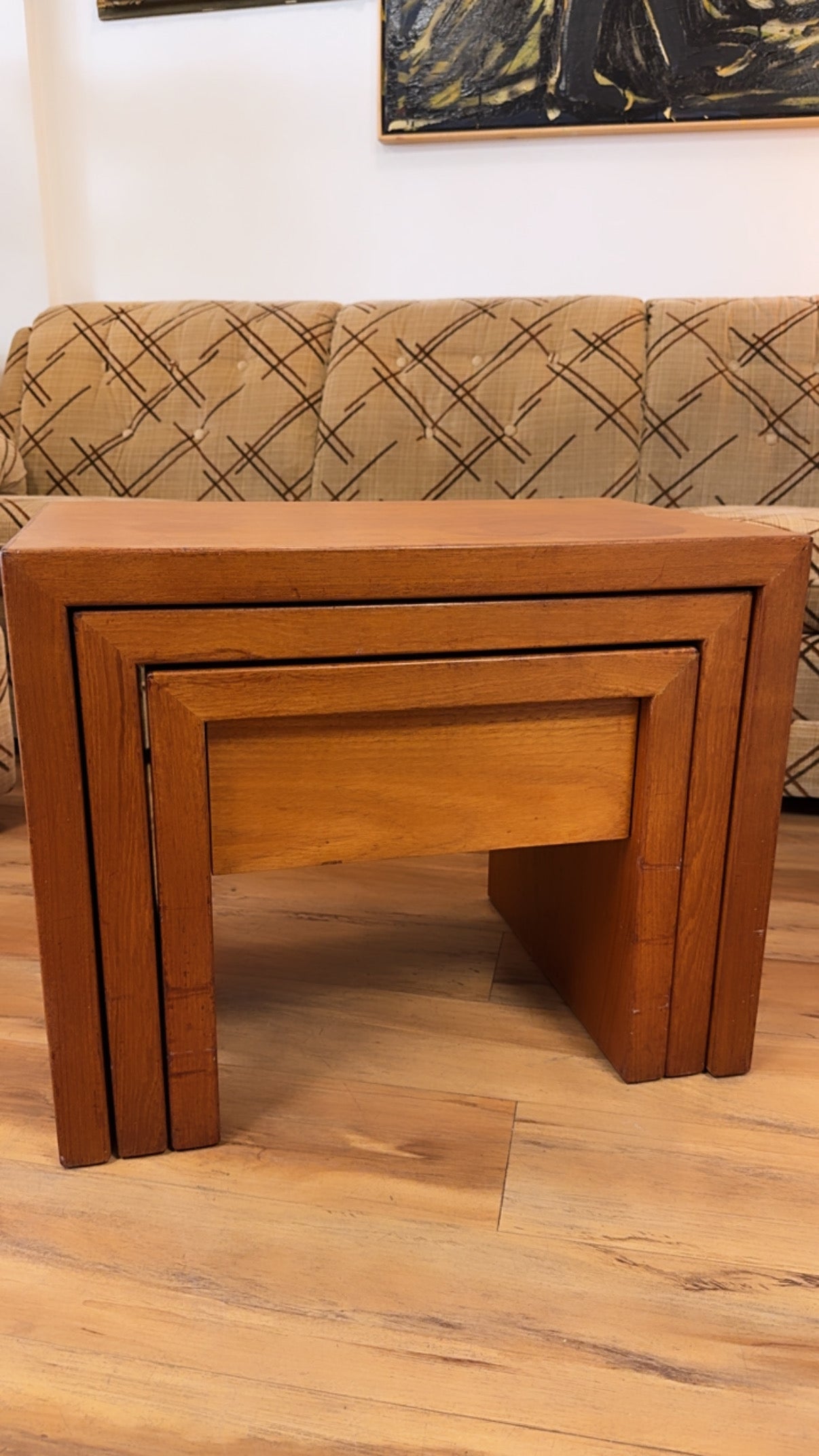 Vintage MCM Teak Nesting Tables – Set of 3 (Circa 1970s)