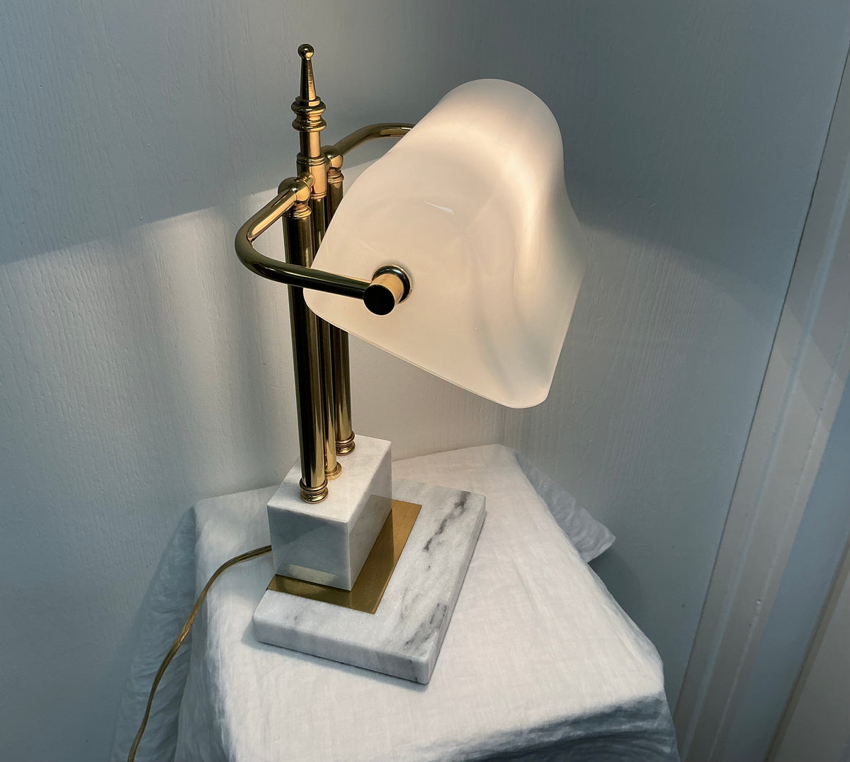 Vintage Marble Bankers Lamp