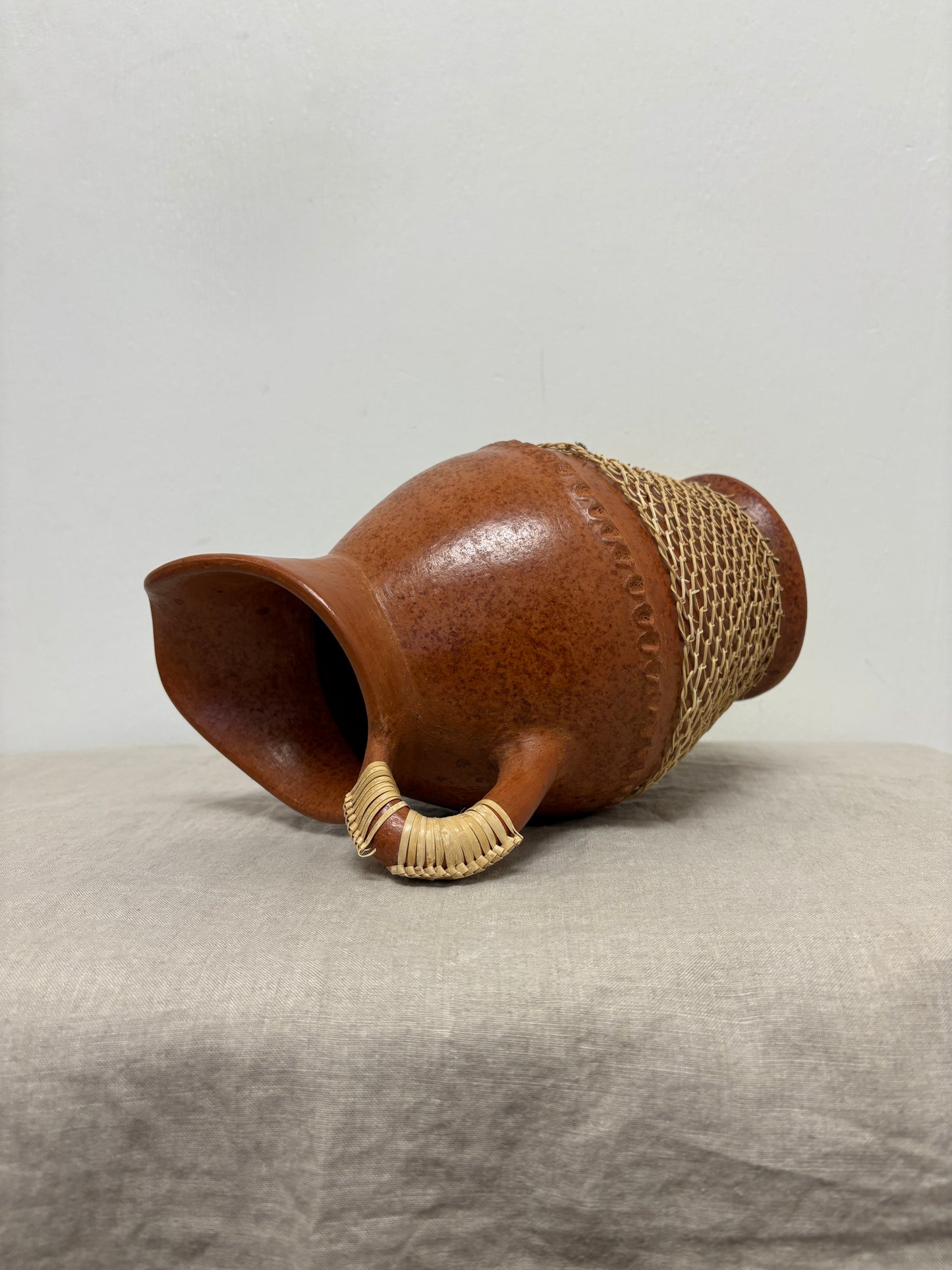Indonesian Wicker Wrapped Jug