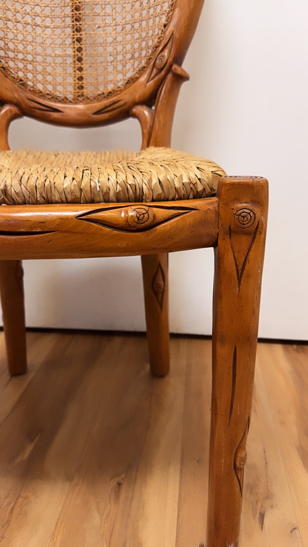 Rounded Hand Carved Chair