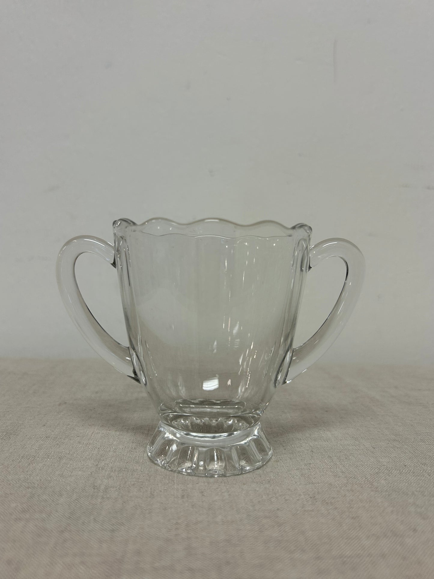 Vintage Viking Scalloped Glass Cream & Sugar Set