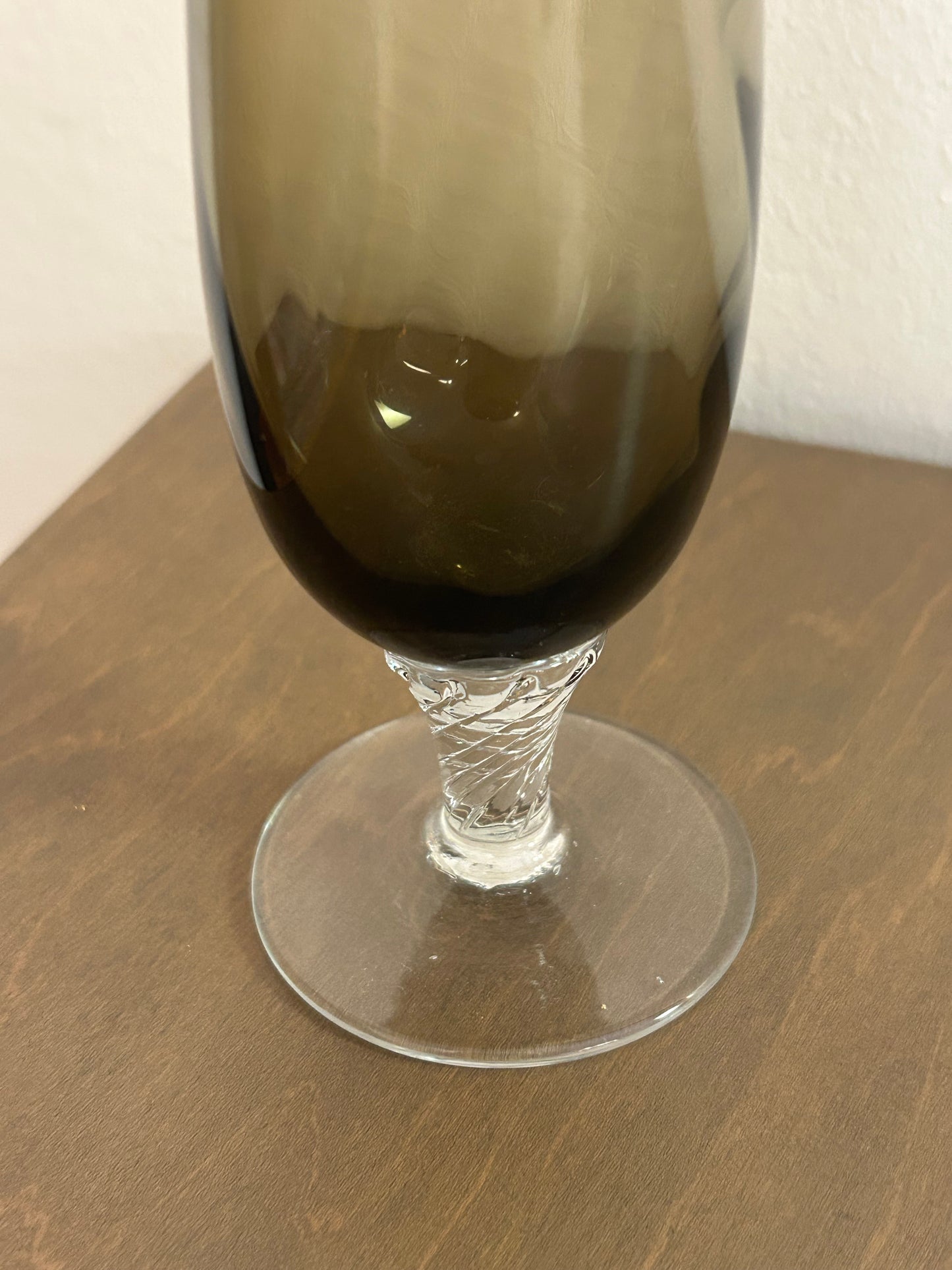 Vintage Crystal Smoke Glass Vase