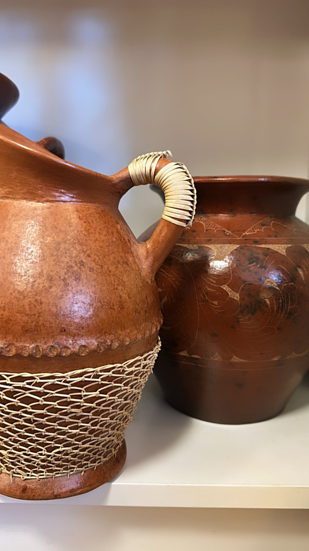 Indonesian Wicker Wrapped Jug