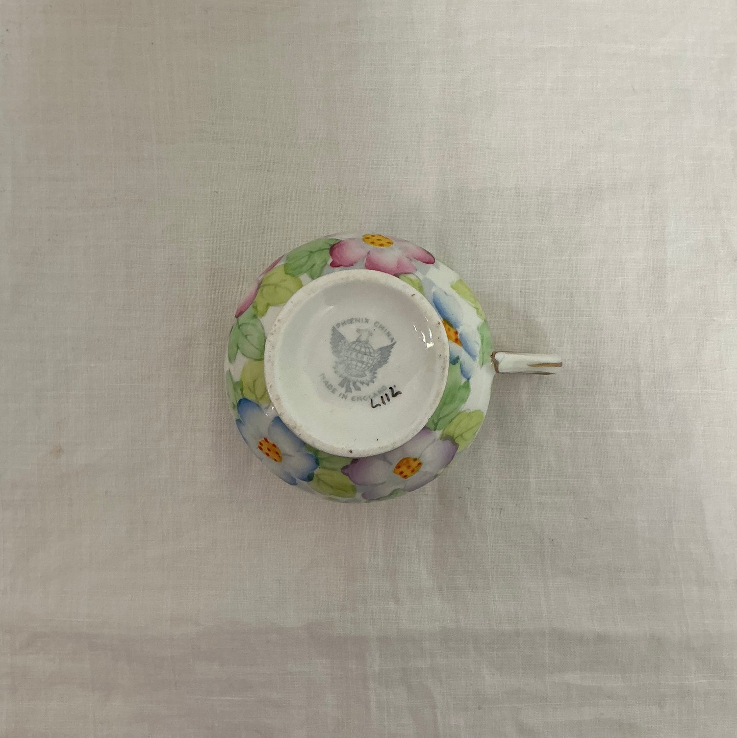Vintage Phoenix Fine Bone China Tea Cup & Saucer – Pastel Primrose Floral