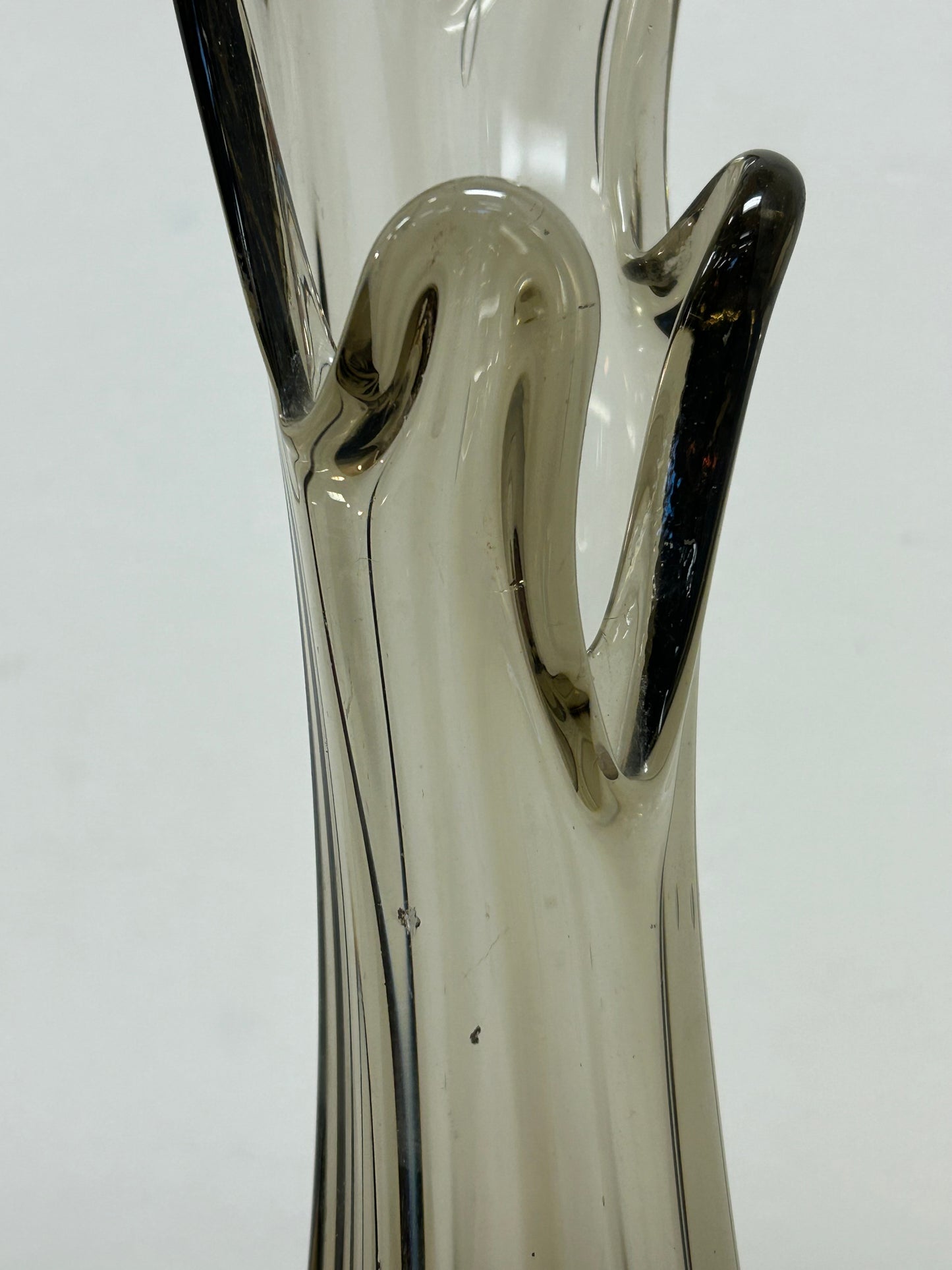 Vintage Handblown Ribbed Glass Vase