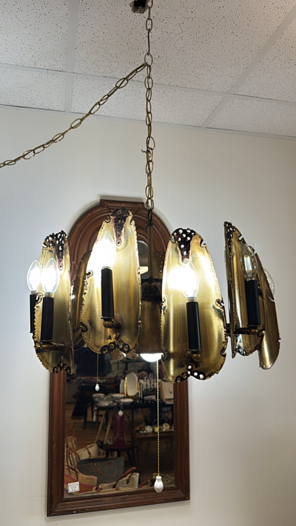Exceptional 60s Brutalist Chandelier by Tom Greene for Feldman Co.