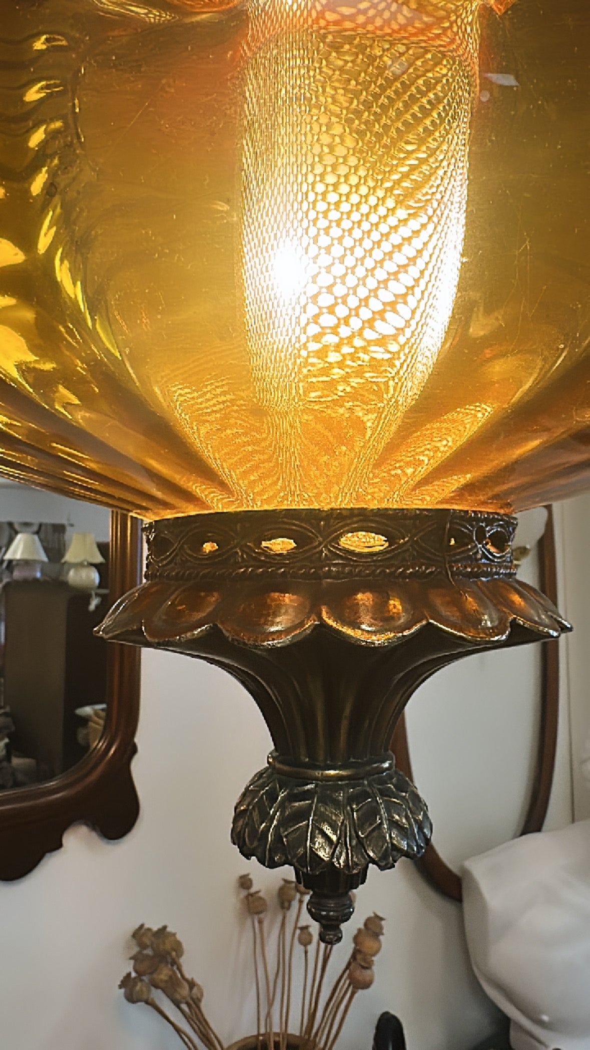 Hollywood Regency Swag Lamp