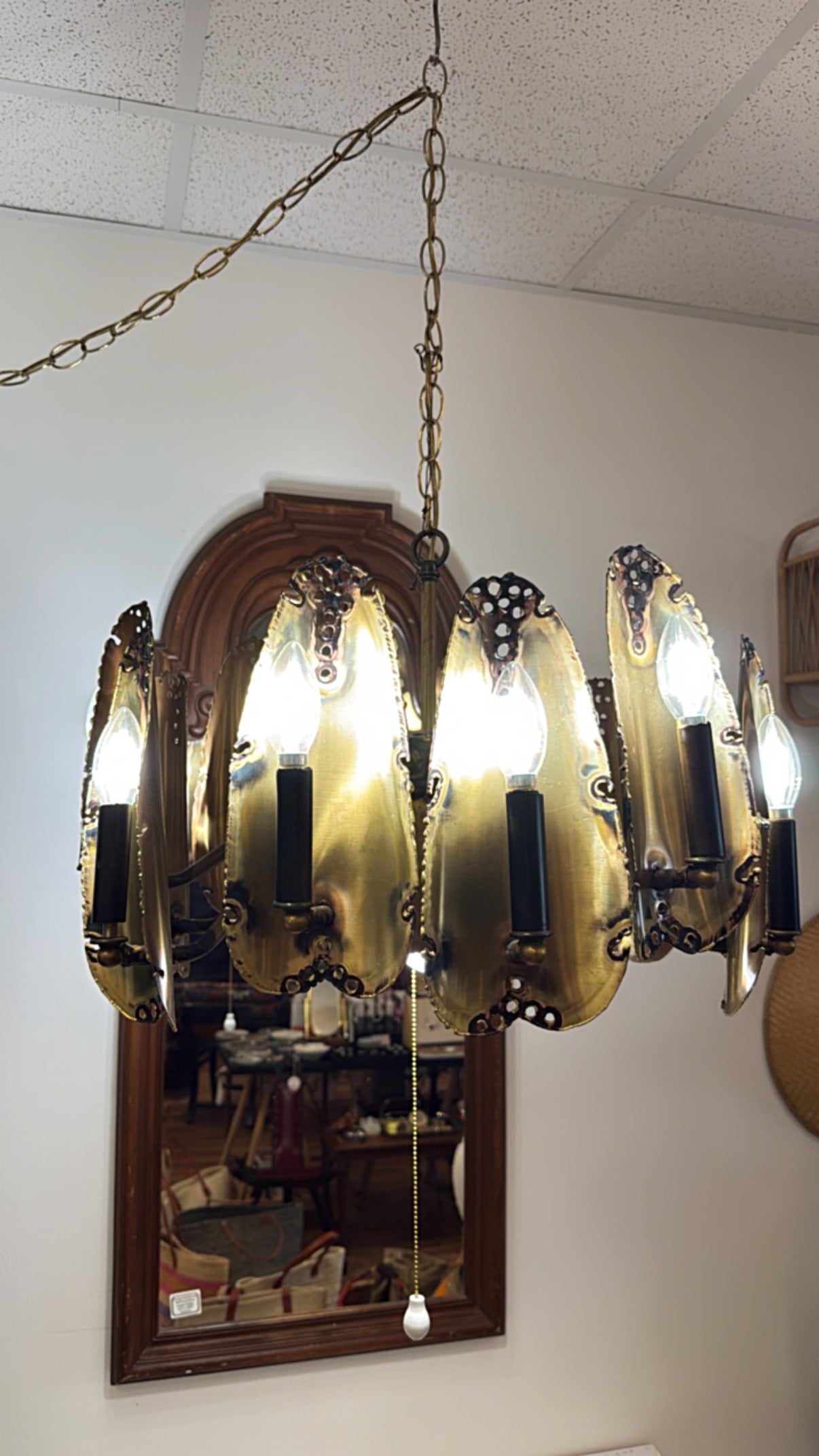 Exceptional 60s Brutalist Chandelier by Tom Greene for Feldman Co.