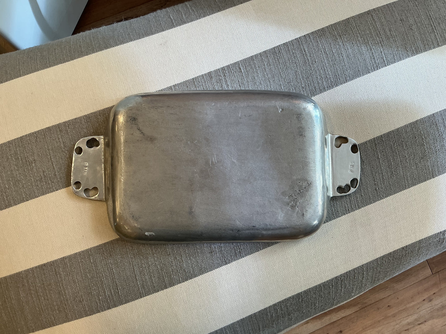 Pewter Serving Tray with Handles