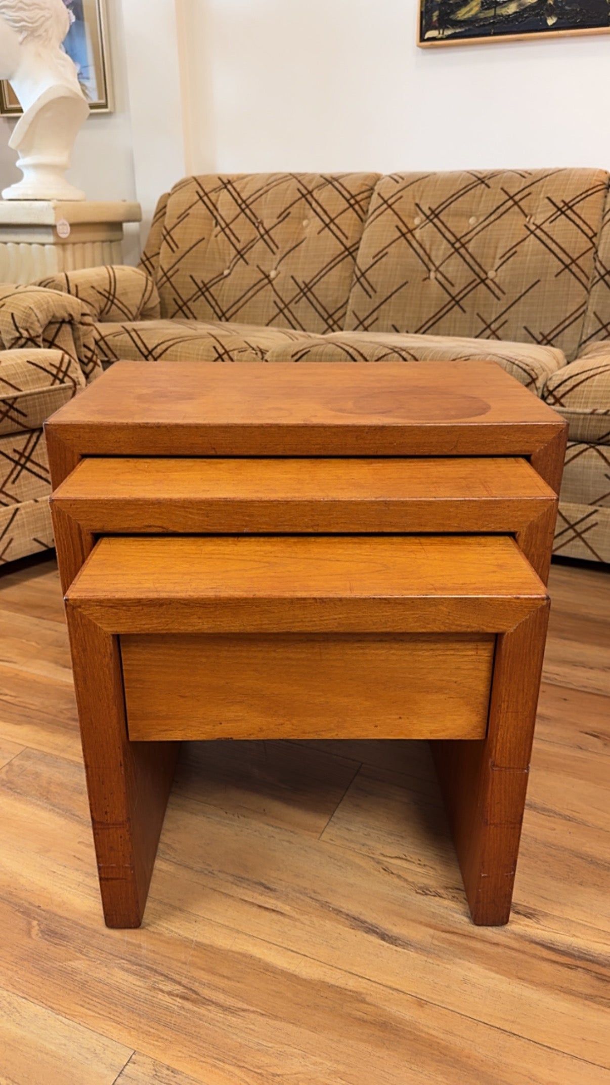 Vintage MCM Teak Nesting Tables – Set of 3 (Circa 1970s)