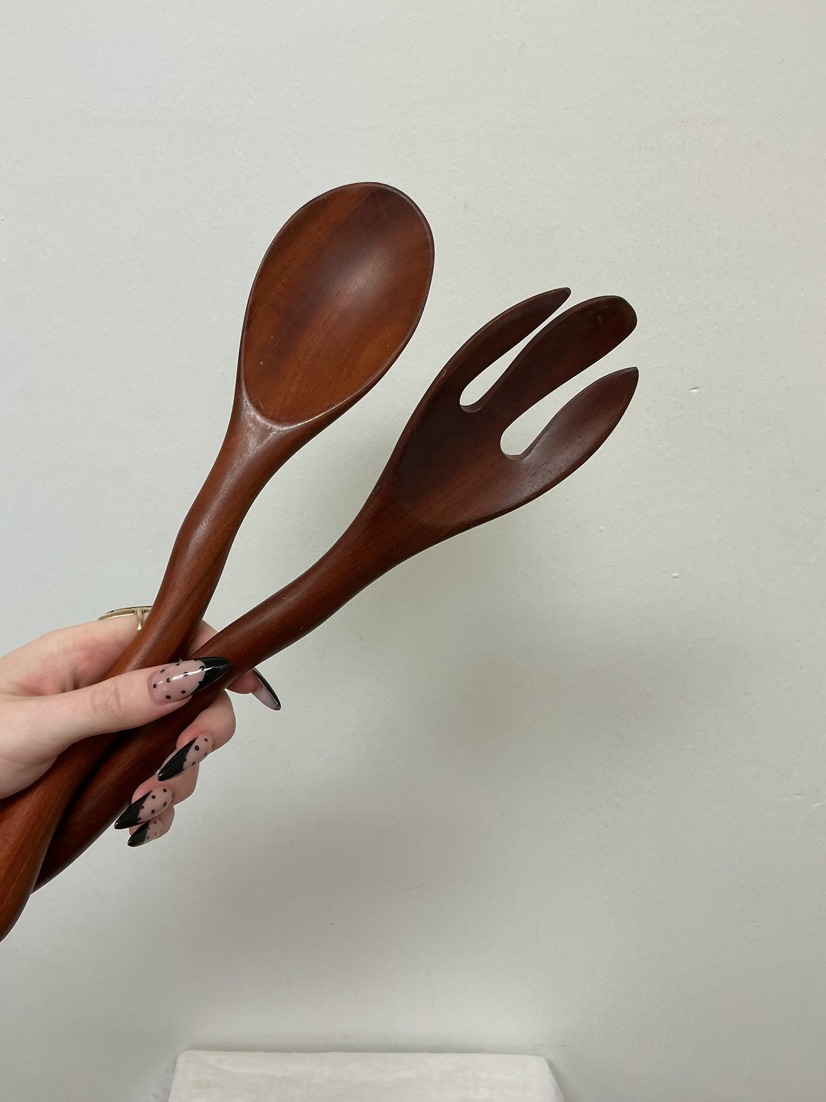 Vintage Wooden Salad Tongs