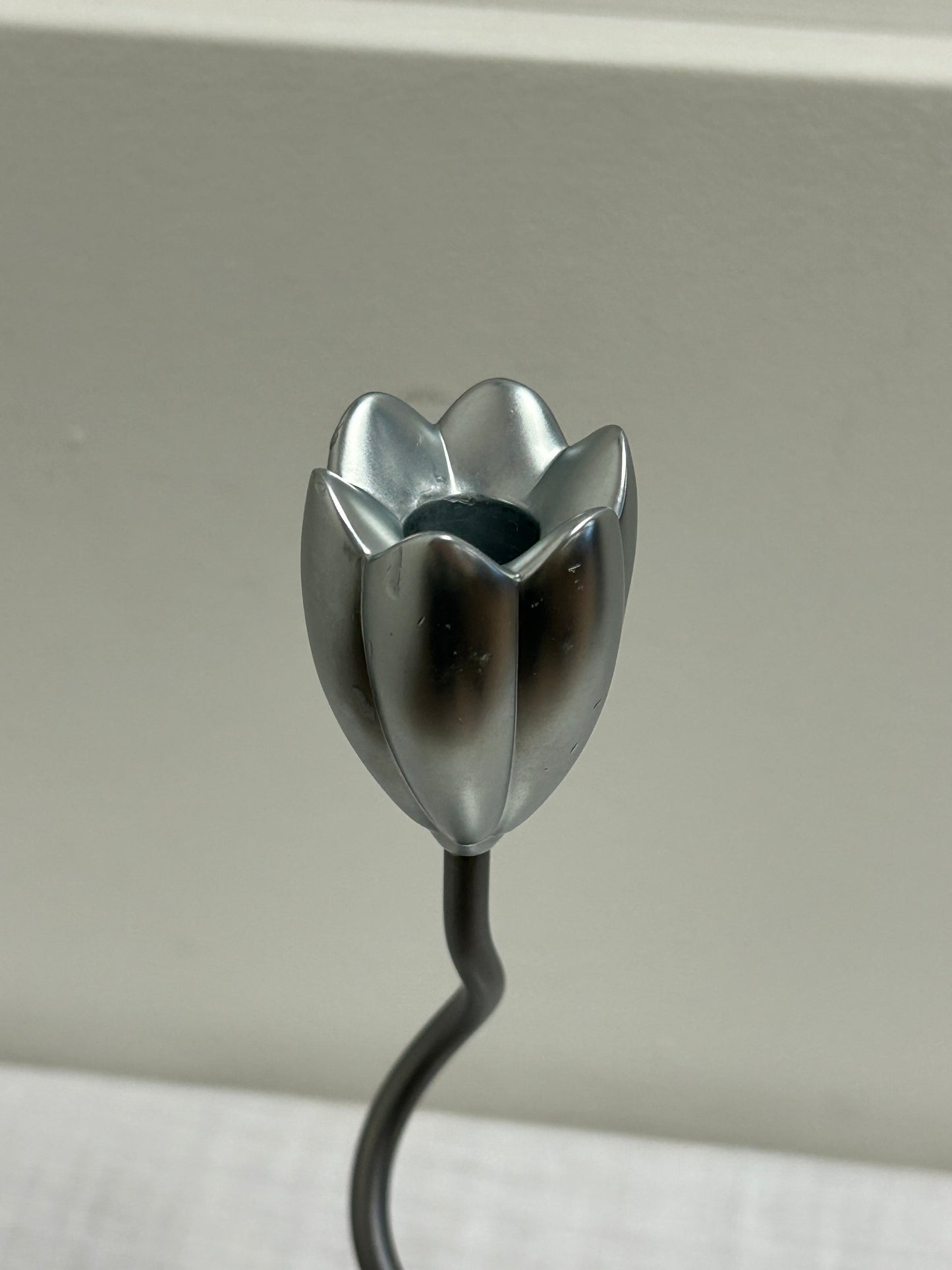 Vintage Partylite Brushed Silver Tulip Candle Holder