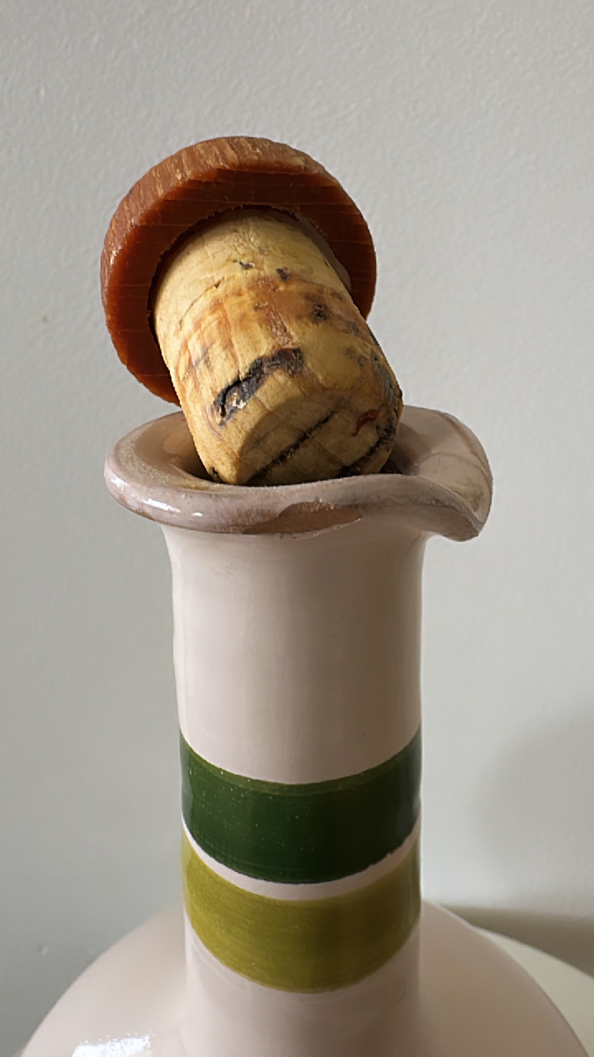 Vintage Ceramic Olive Oil Bottle