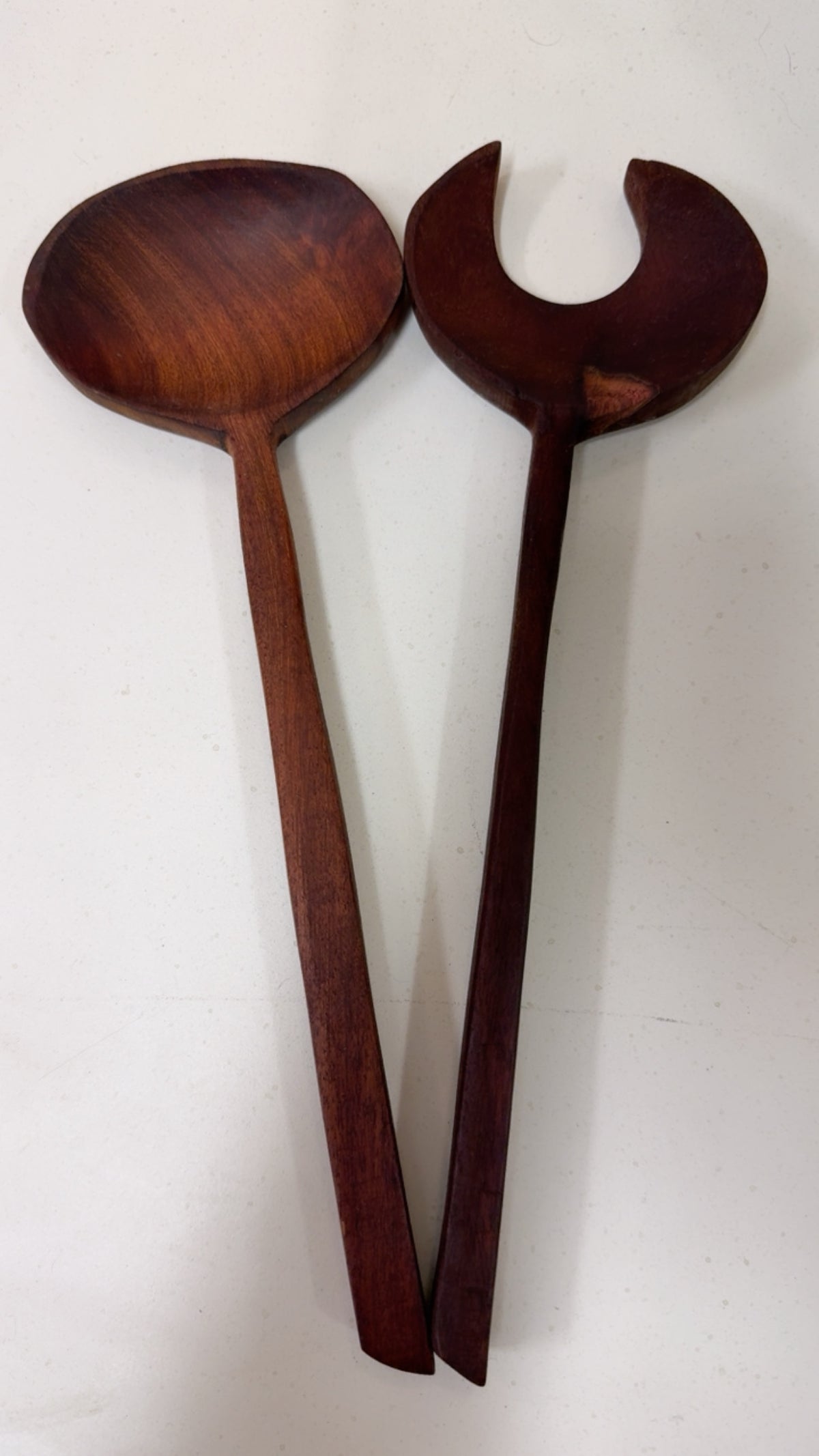 Handcarved Wood Salad Servers