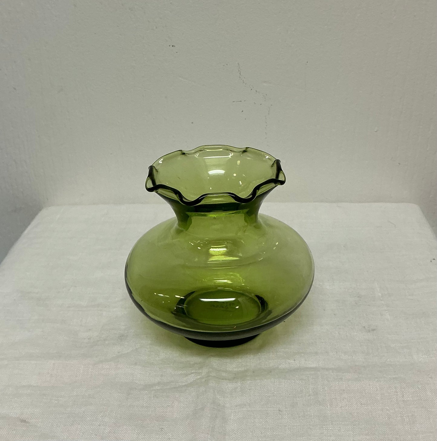 Vintage Green Blown Glass Vase