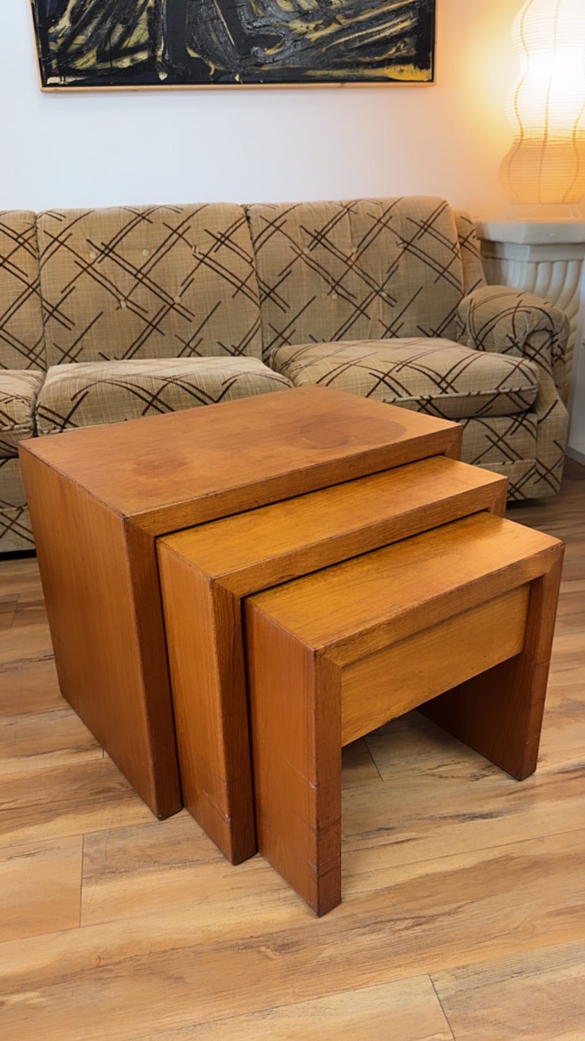 Vintage MCM Teak Nesting Tables – Set of 3 (Circa 1970s)