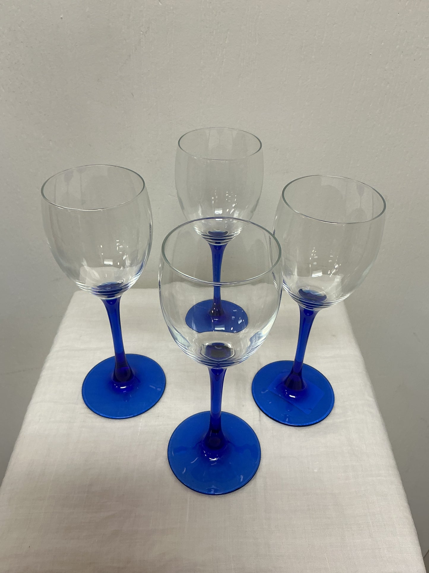 Vintage Luminarc Cobalt Blue Wine Glasses