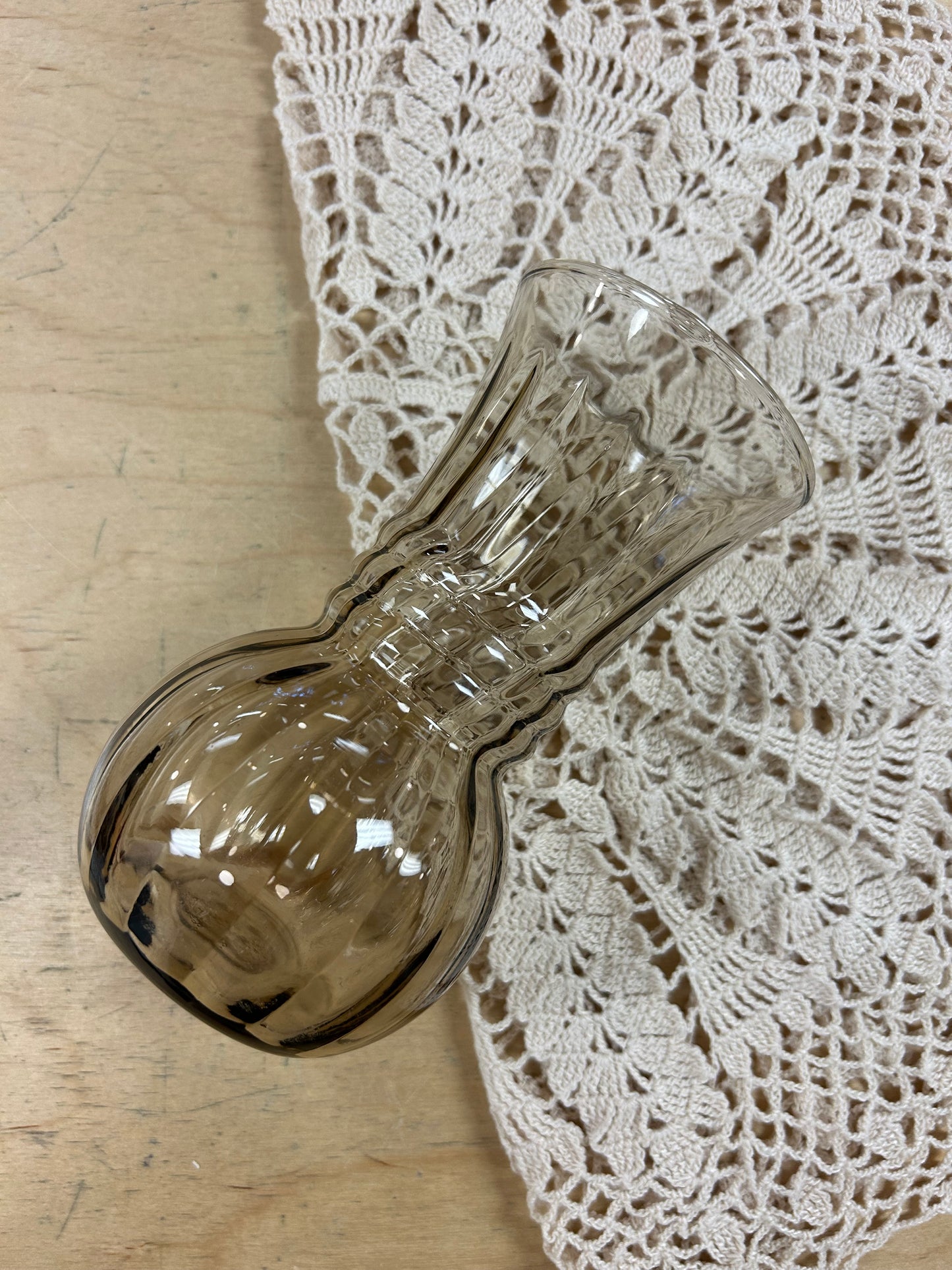 Vintage Glass Smoke Anchor Hocking Vase