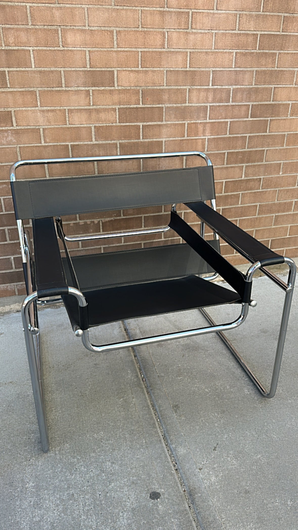 Vintage Wassily Metal Frame Chair