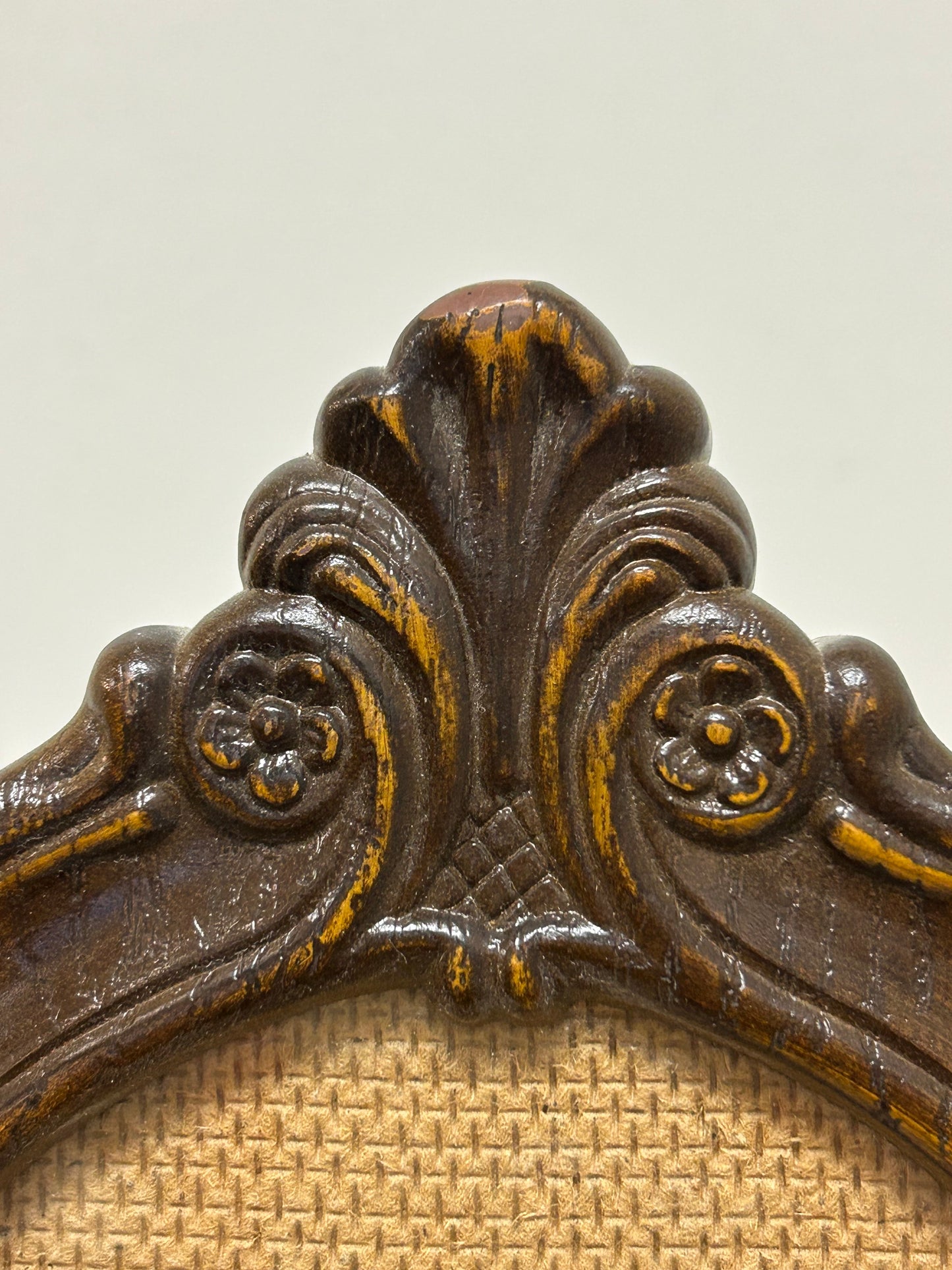 Antique Handcarved Swivel Wood Frame
