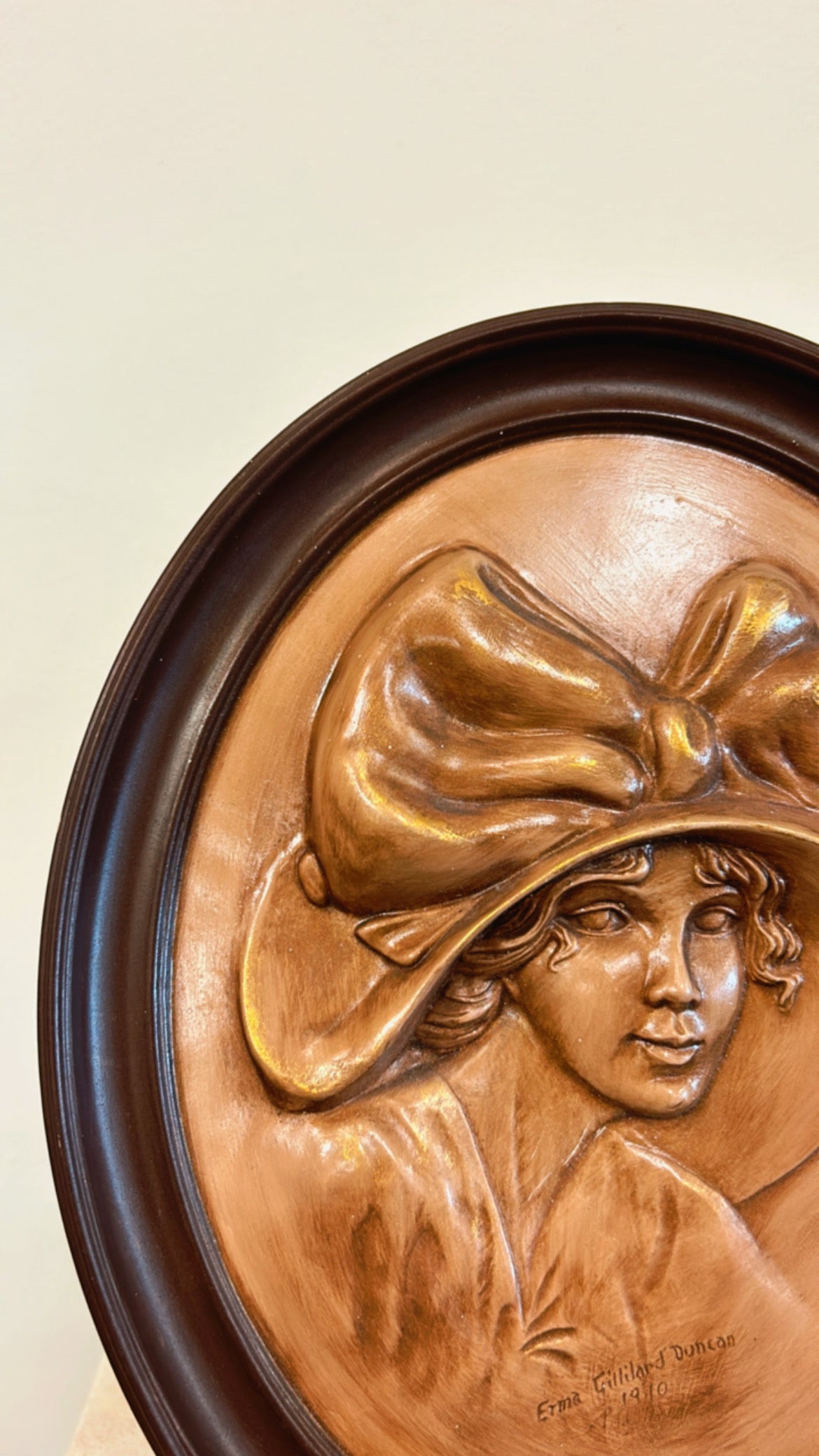 1910 Erma Gilliland Duncan Plaque Chalk Ware