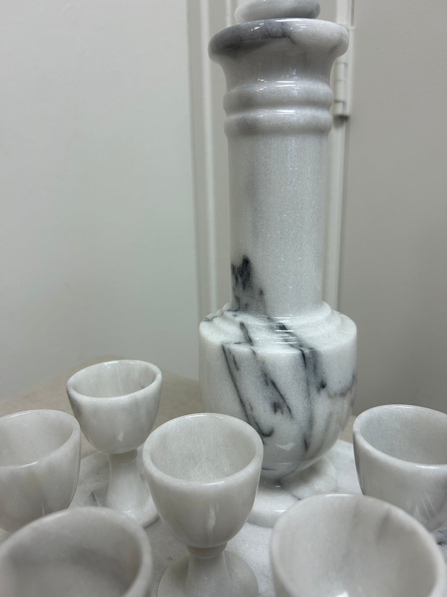 Rare Vintage Carrera Marble Decanter Set
