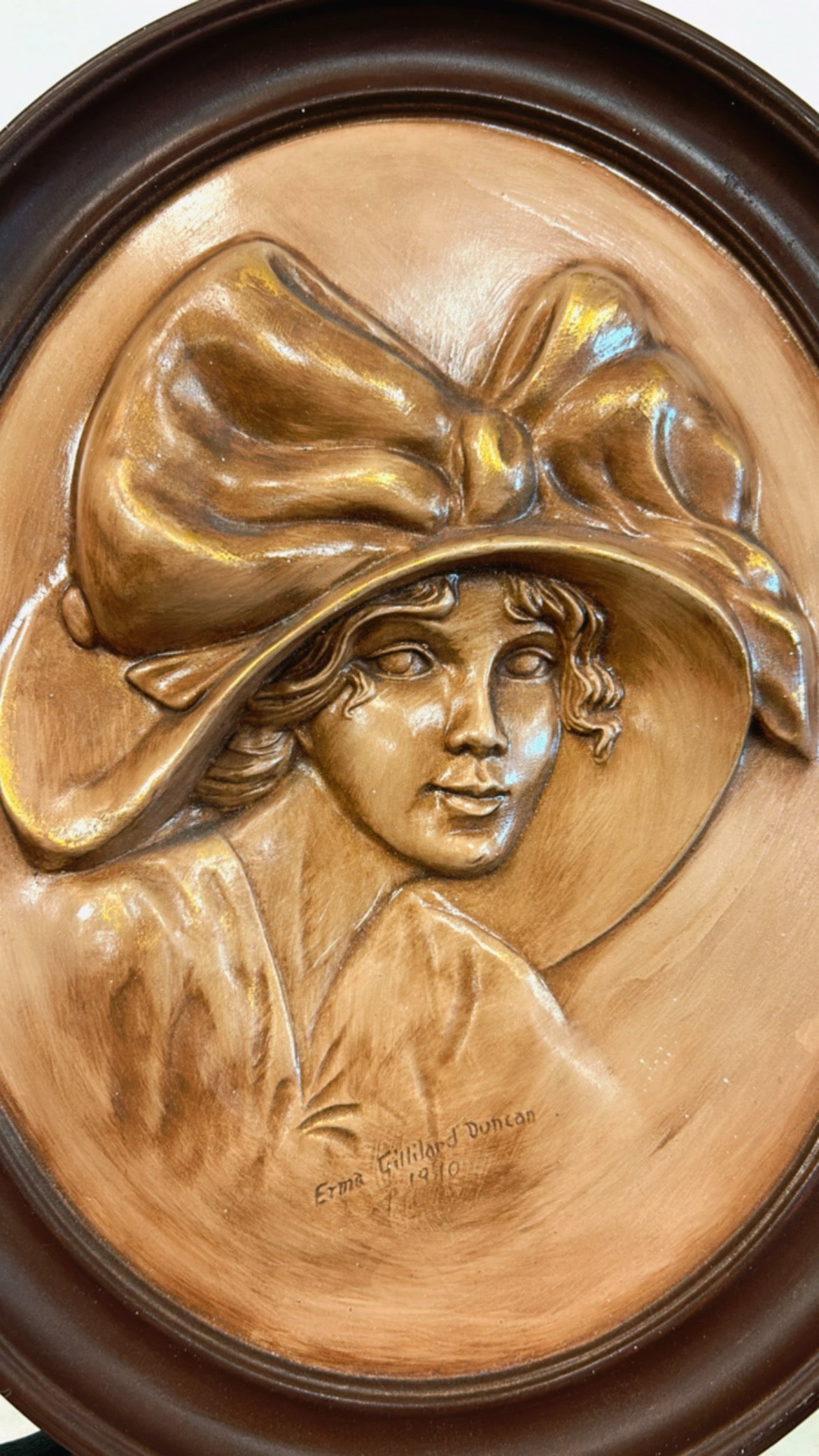 1910 Erma Gilliland Duncan Plaque Chalk Ware
