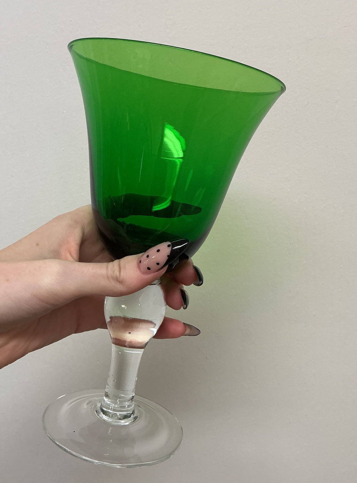 Vintage Emerald Wine Goblets
