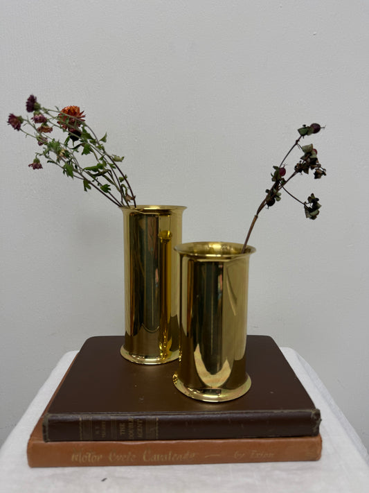 1970s “Go Products” Danish Brass Vases / Candleholders