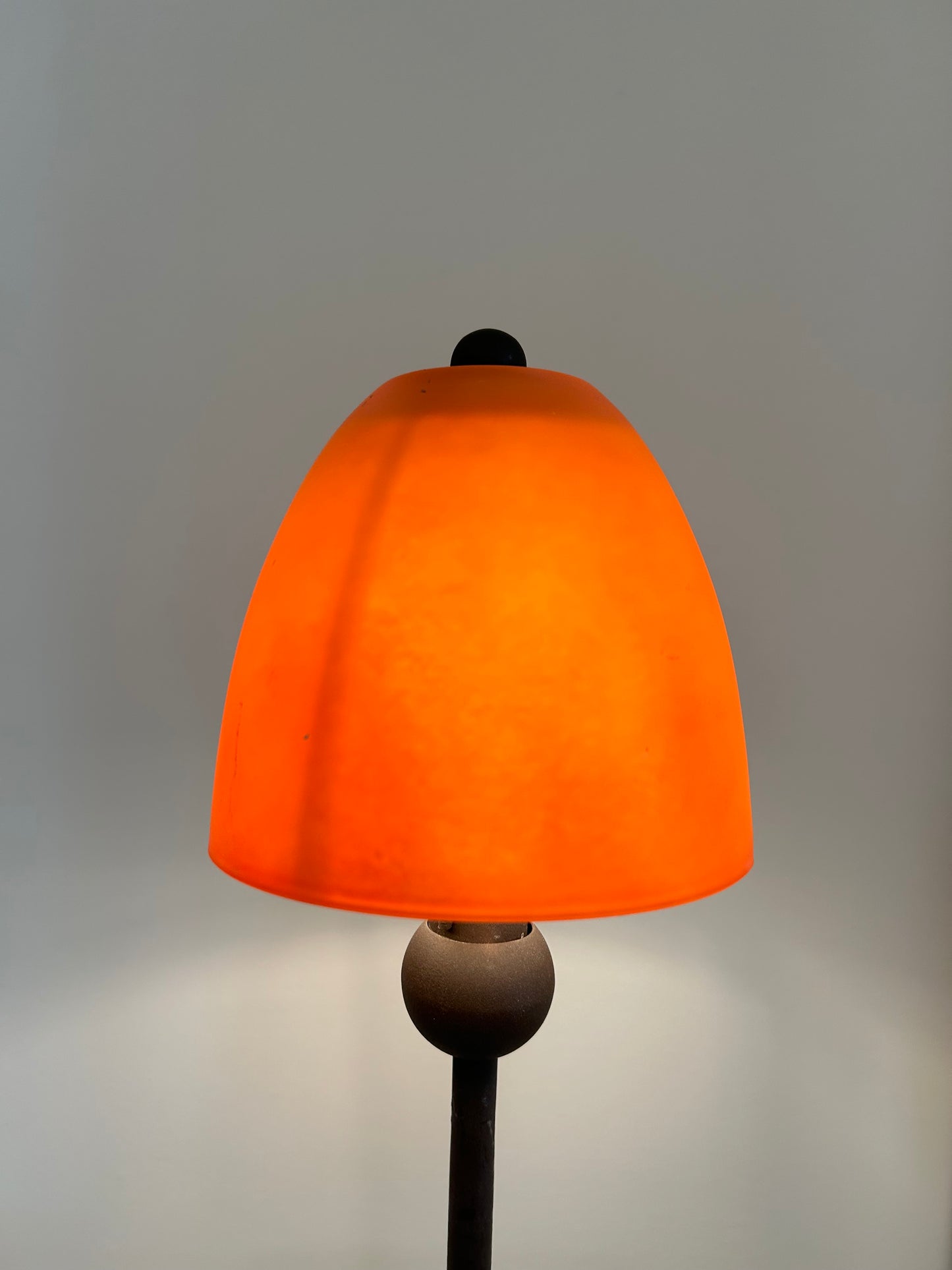 Vintage Iron Base With Glass Shade