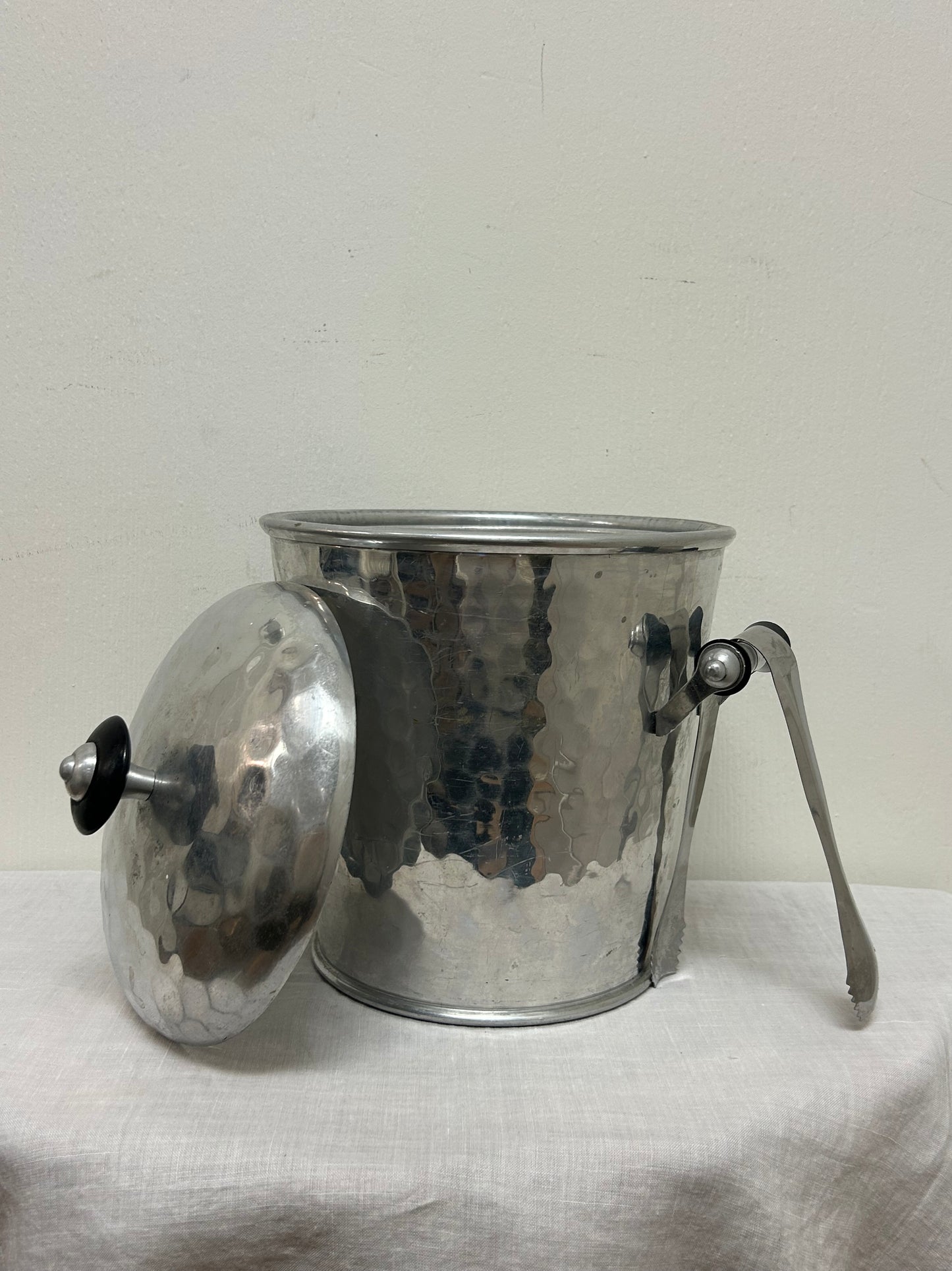 Vintage MCM Hammered Aluminum Ice Bucket