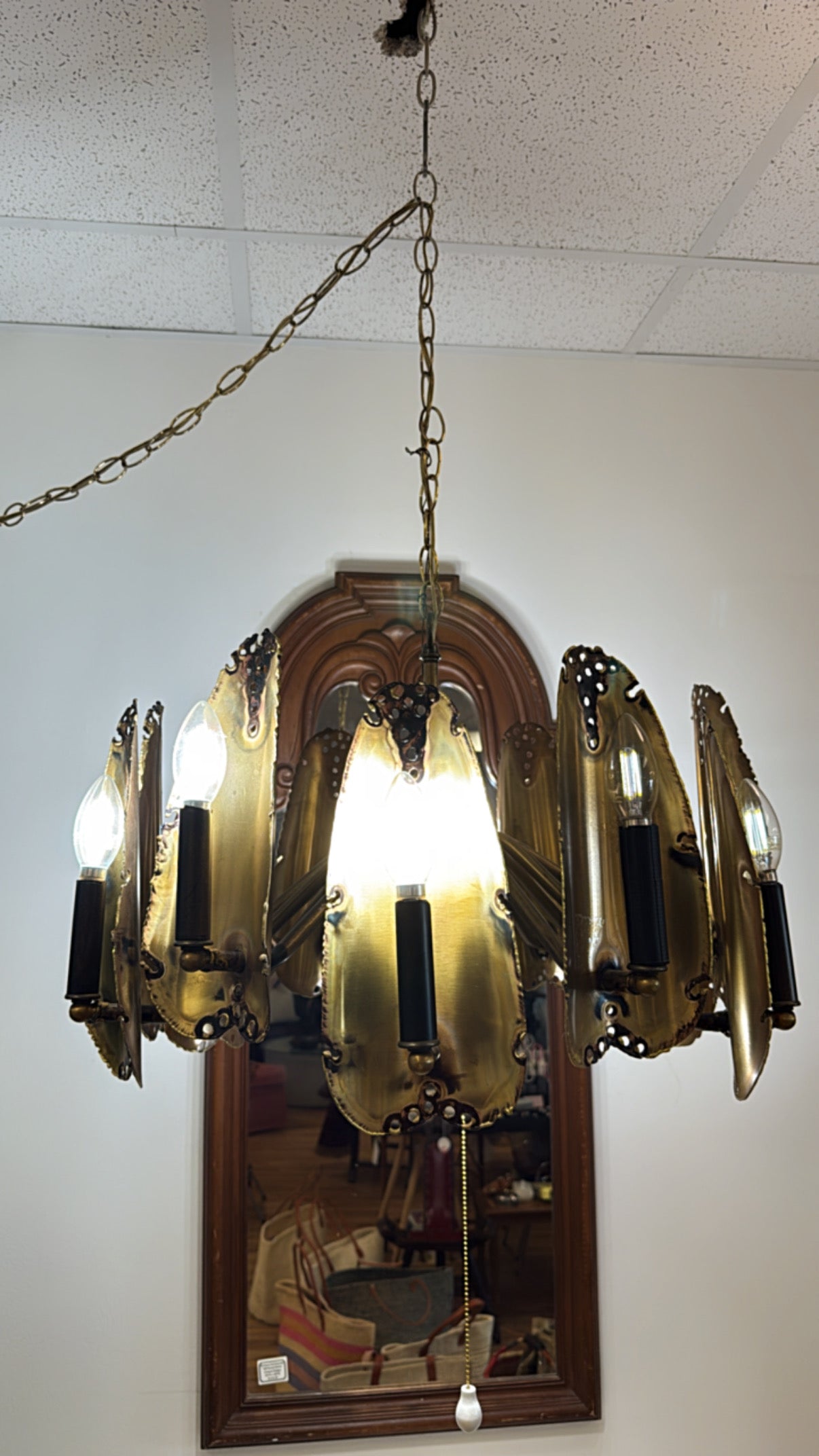Exceptional 60s Brutalist Chandelier by Tom Greene for Feldman Co.