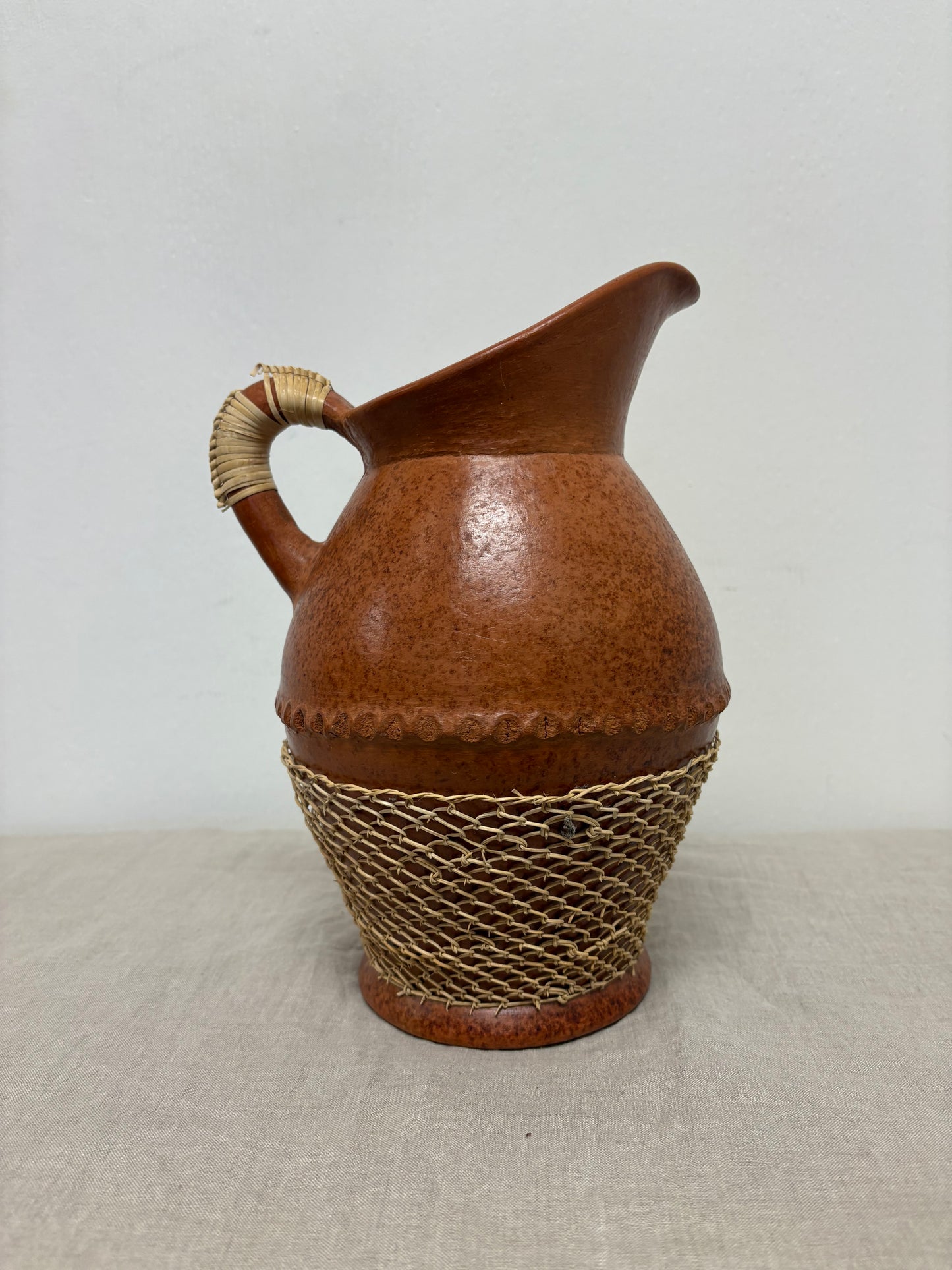 Indonesian Wicker Wrapped Jug