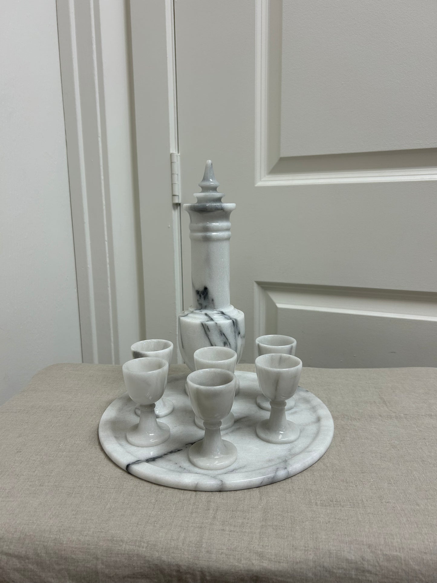 Rare Vintage Carrera Marble Decanter Set
