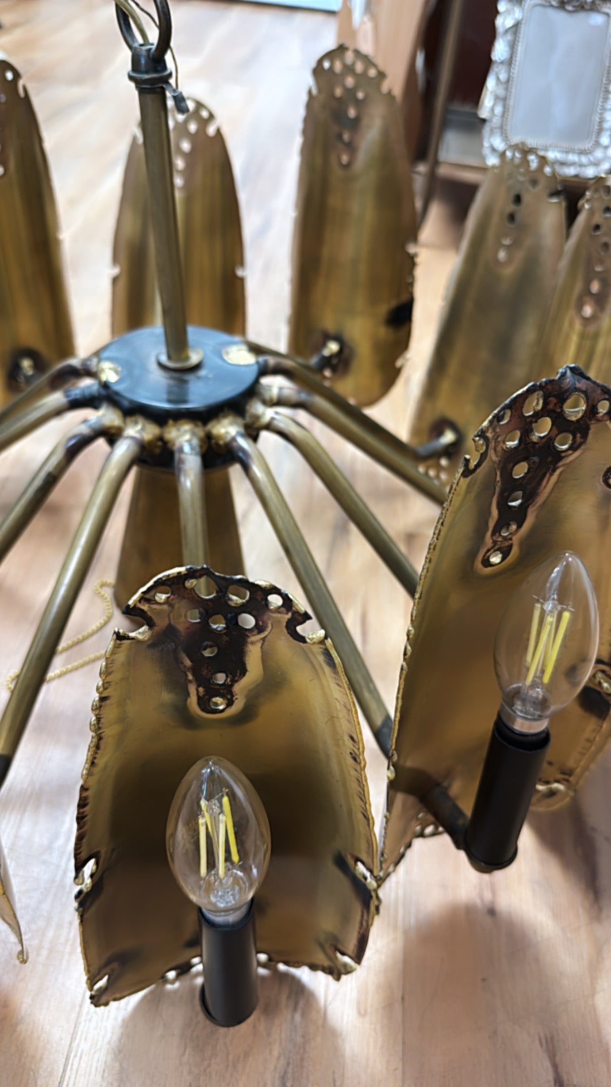 Exceptional 60s Brutalist Chandelier by Tom Greene for Feldman Co.