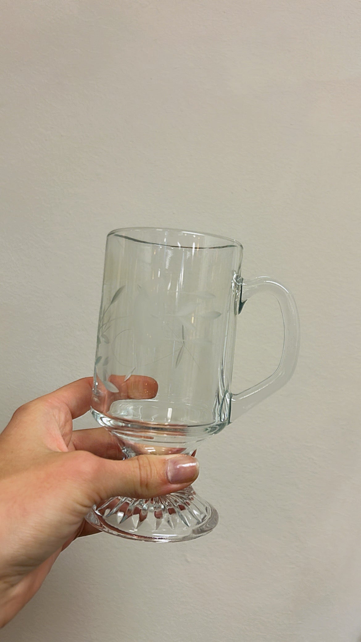 Princess House Crystal Heritage Footed Irish Coffee Mugs