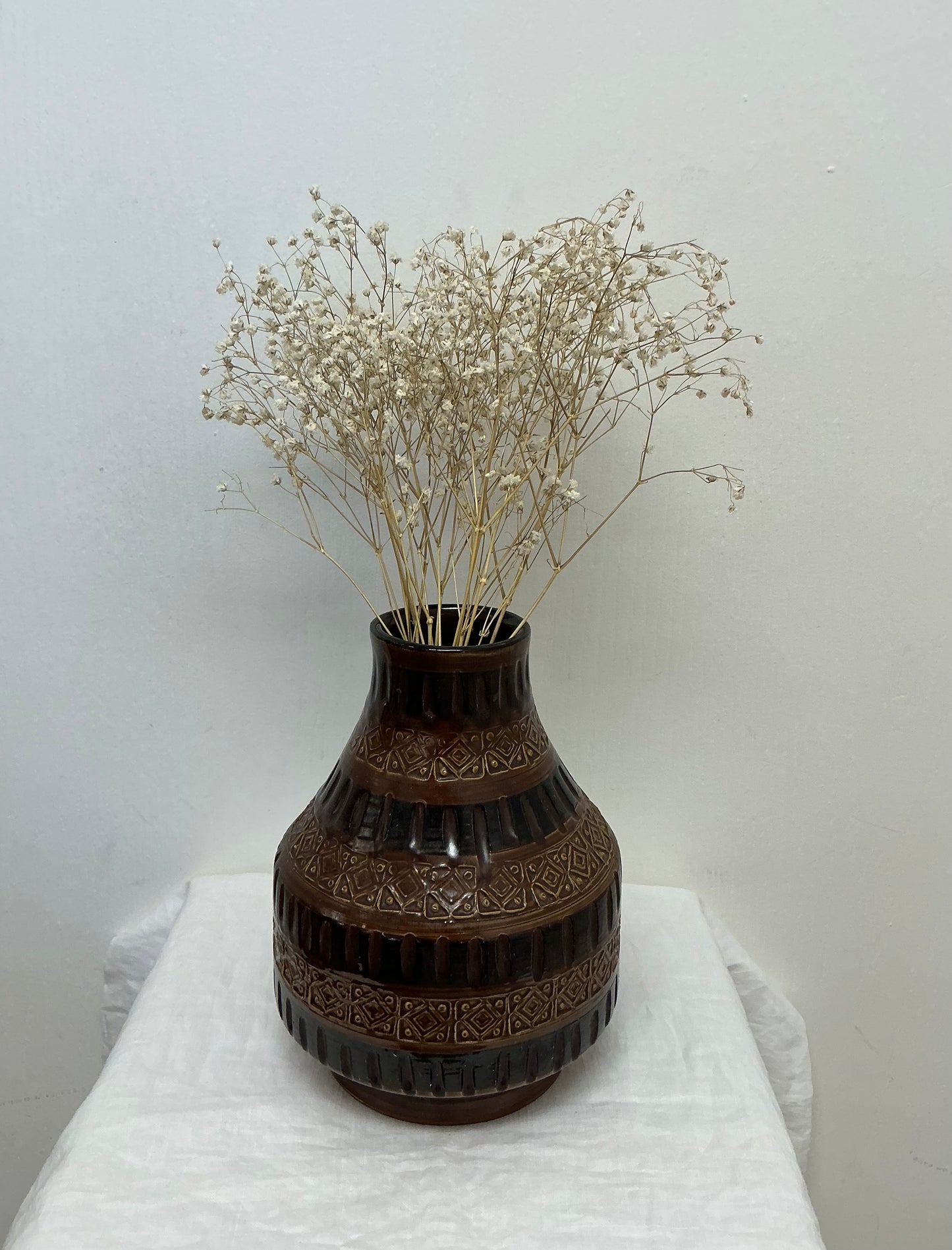 West Germany Geometric Brown Vase