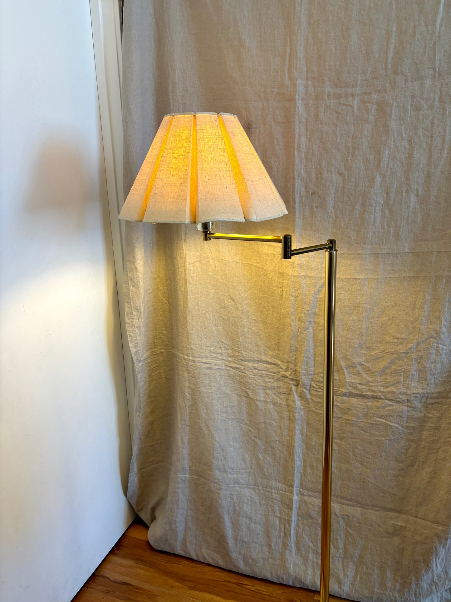 Vintage Brass Swivel Floor Lamp