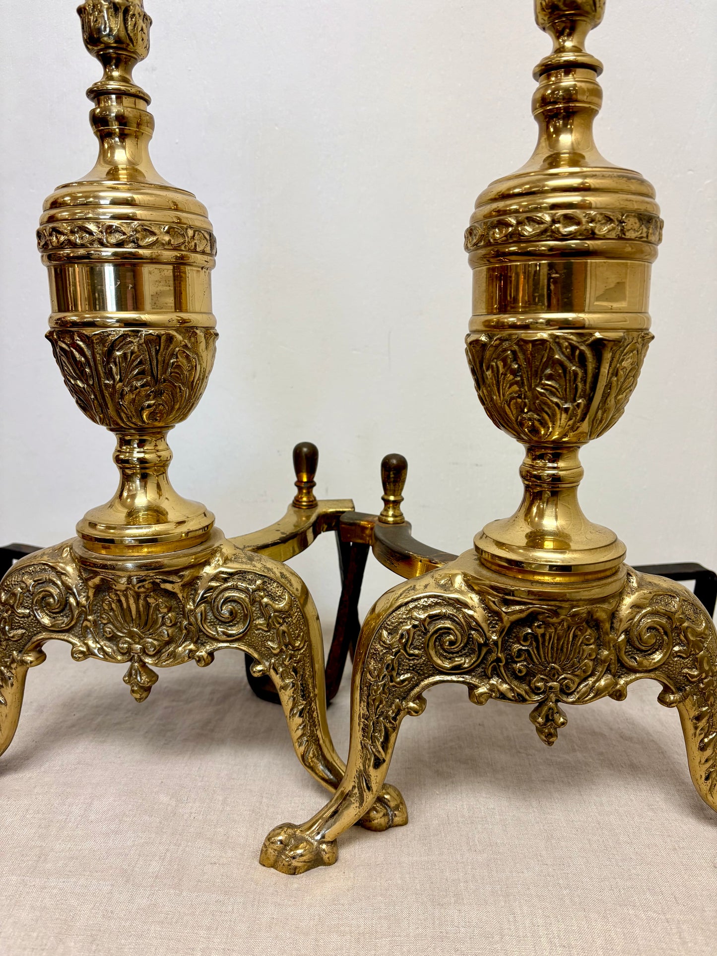 Antique Pair of Fireplace Andrions