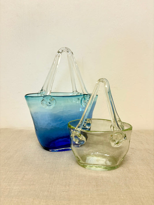 1970’s Handblown Glass Purse Vase